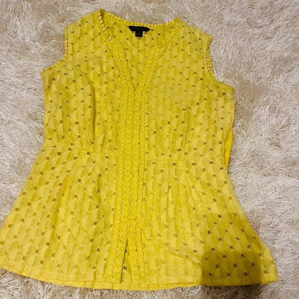 Yellow Eyelet Gap Blouse Size 2